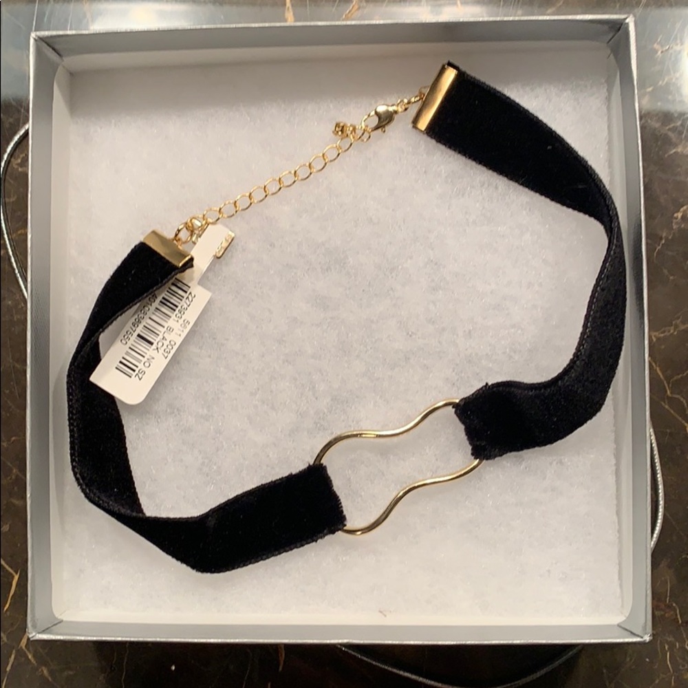 Velvet and Goldtone Choker Necklace Neiman Marcus